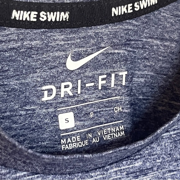 Nike Men's Dri-FIT UPF 40+ Hydroguard Swim Tee (Small, Blue Grey Heather) - Picture 4 of 8
